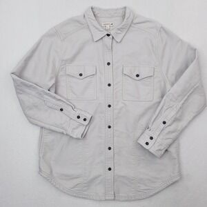 Toad&Co Shirt Womens Large Gray Morrison Button Up Long Sleeve Organic Cotton